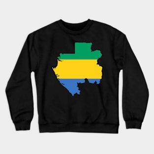 Gabon Flag Map Crewneck Sweatshirt